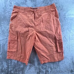 Rocawear Cargo Shorts 40 Orange Y2K Streetwear Skater Baggy Utility Hip Hop
